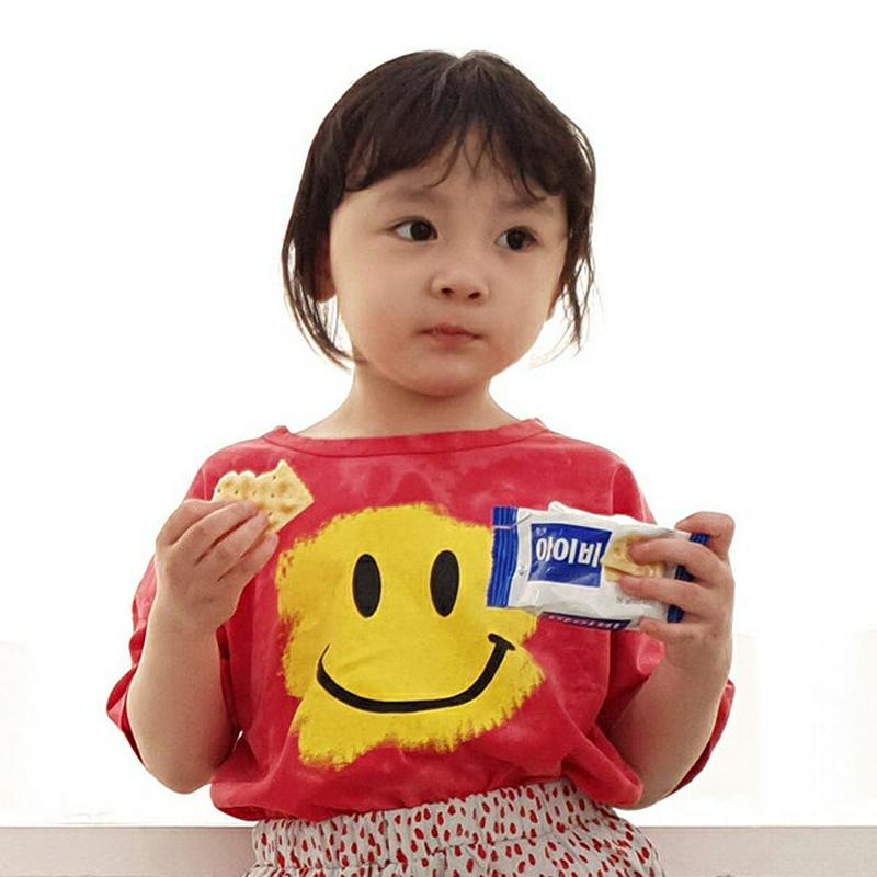 【新作10%OFF】スマイルペイントTシャツ・u03173 キッズ【3~8才】【tops】【トップス Tシャツ 半袖 ハーフスリ