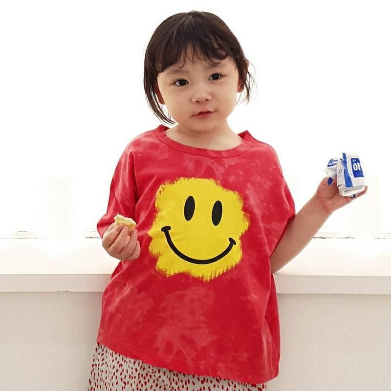 【新作10%OFF】スマイルペイントTシャツ・u03173 キッズ【3~8才】【tops】【トップス Tシャツ 半袖 ハーフスリ