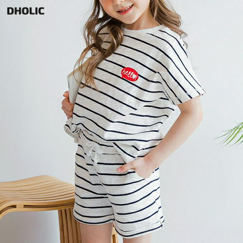 【新作10%OFF】HELLOボーダー上下SET・p002973 キッズ【3~8才】【set】【セットアップ setup トップ