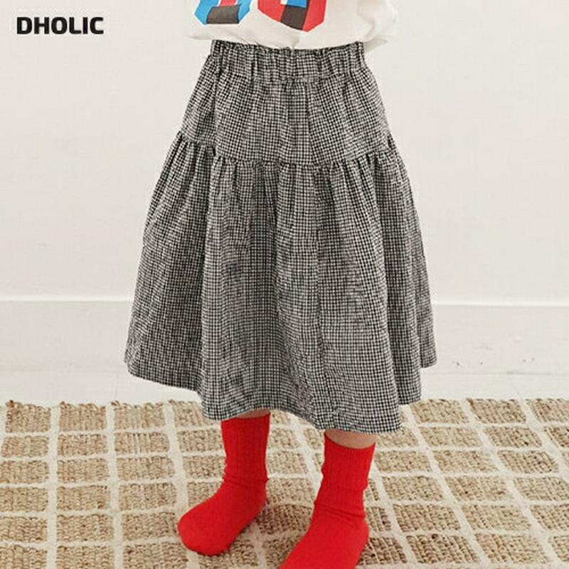 【新作10%OFF】チェックティアードロングスカート・u03183 キッズ【3~8才】【sk】【スカート ロングスカート ティア