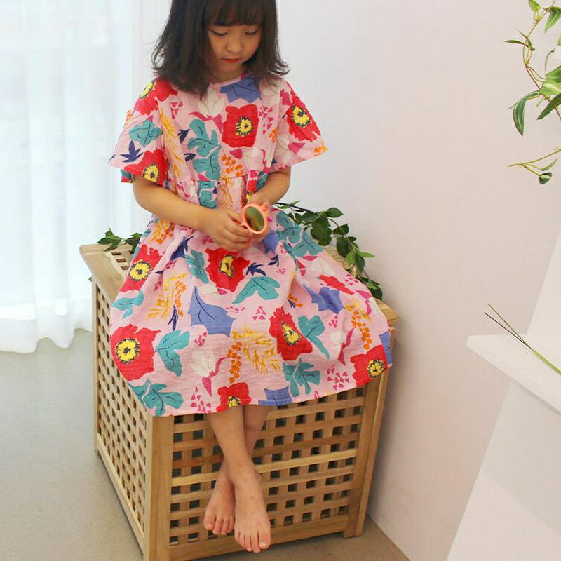 【新作10%OFF】フラワーワンピース・p003011 キッズ【3~8才】【ops】【ワンピース ロングワンピース 半袖 花柄 