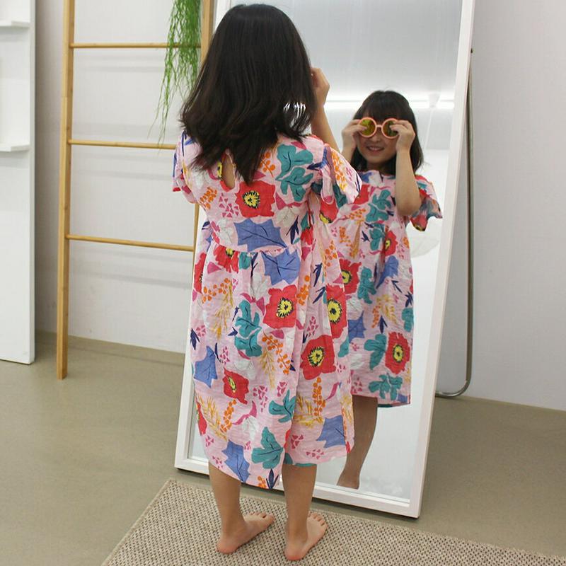 【新作10%OFF】フラワーワンピース・p003011 キッズ【3~8才】【ops】【ワンピース ロングワンピース 半袖 花柄 