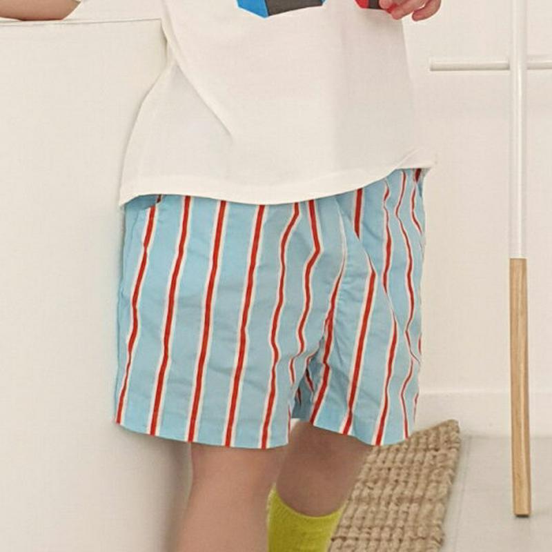 【新作10%OFF】配色ストライプショートパンツ・u03174 キッズ【3~8才】【pt】【パンツ ズボン ボトムス ショートパ