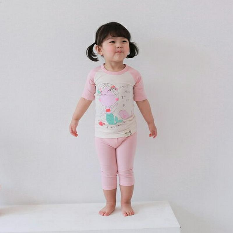 【新作10%OFF】mermaidパジャマ上下SET・u03148 キッズ【3~8才】【uw】【パジャマ 部屋着 上下 セット 