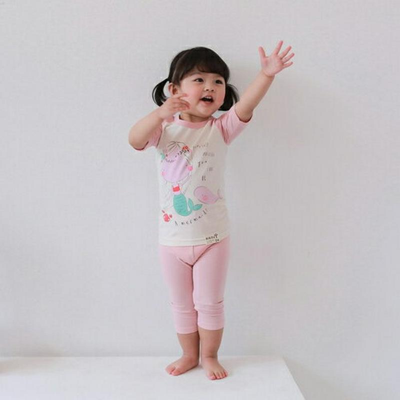 【新作10%OFF】mermaidパジャマ上下SET・u03148 キッズ【3~8才】【uw】【パジャマ 部屋着 上下 セット 
