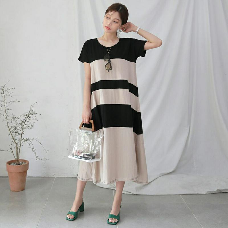 【新作10%OFF】コントラストカラーワンピース・全3色・b62624 レディース【ops】【ワンピース ロング ロングワンピー