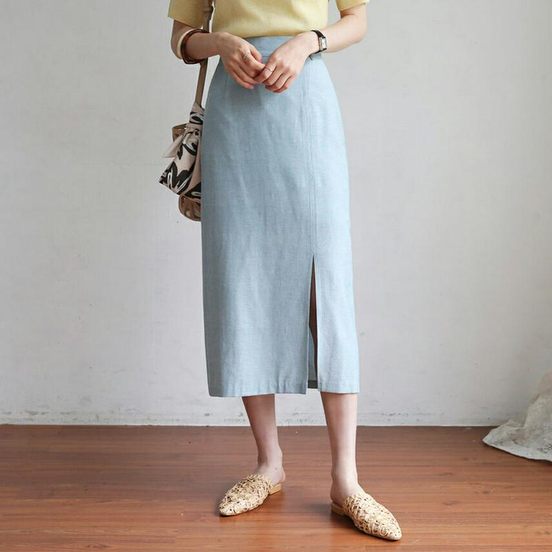 【新作10%OFF】フロントスリットスカート・全2色・b62631 レディース【sk】【スカート ミディ丈 ミディスカート スリ