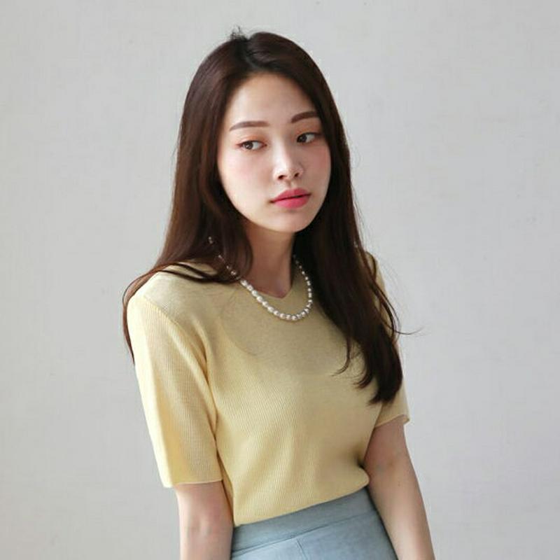 【新作10%OFF】半袖Vネックニット・全6色・t62613 レディース【tops】【トップス ニット ニットトップス 半袖 ハ