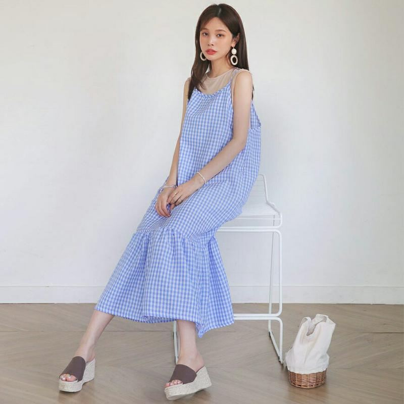 【新作10%OFF】Tシャツ付チェックワンピース・全3色・b62625 レディース【ops】【ワンピース ロング ロングワンピー