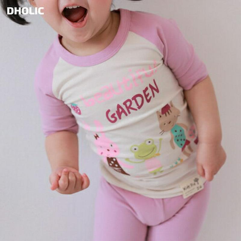 【新作10%OFF】GardenパジャマSET・u03144 キッズ【3~8才】【uw】【パジャマ 部屋着 上下 セット トップ