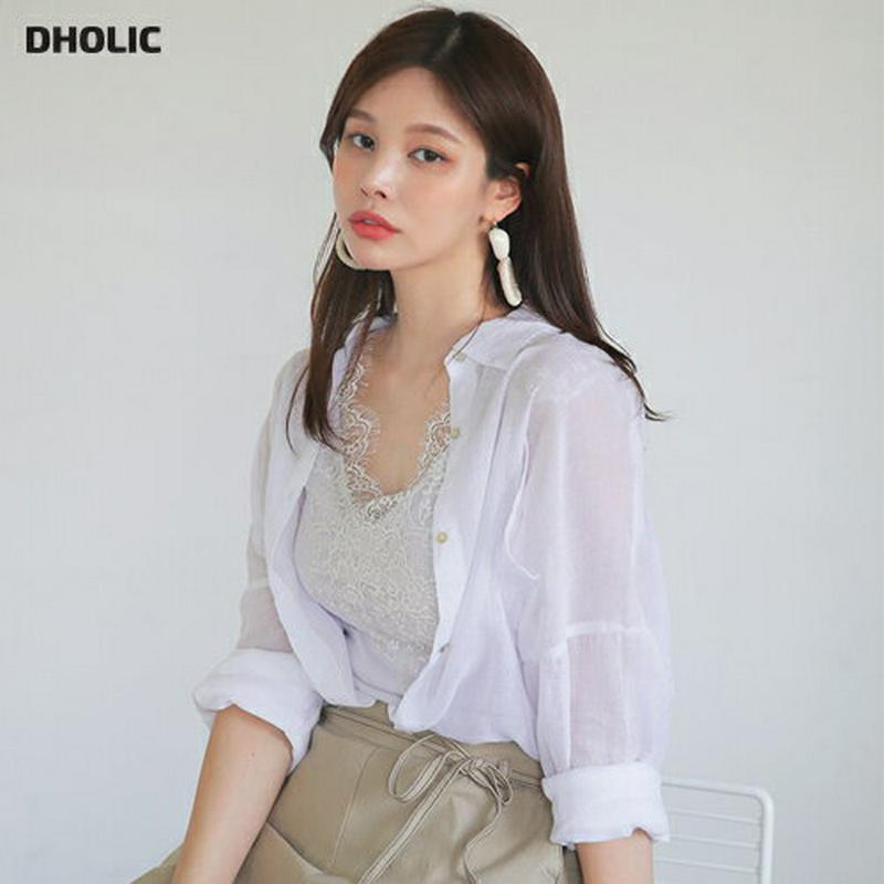 【新作10%OFF】リネン混ポケットシアーシャツ・全4色・t62620 レディース【bl】【トップス シャツ 長袖 リネン 単色
