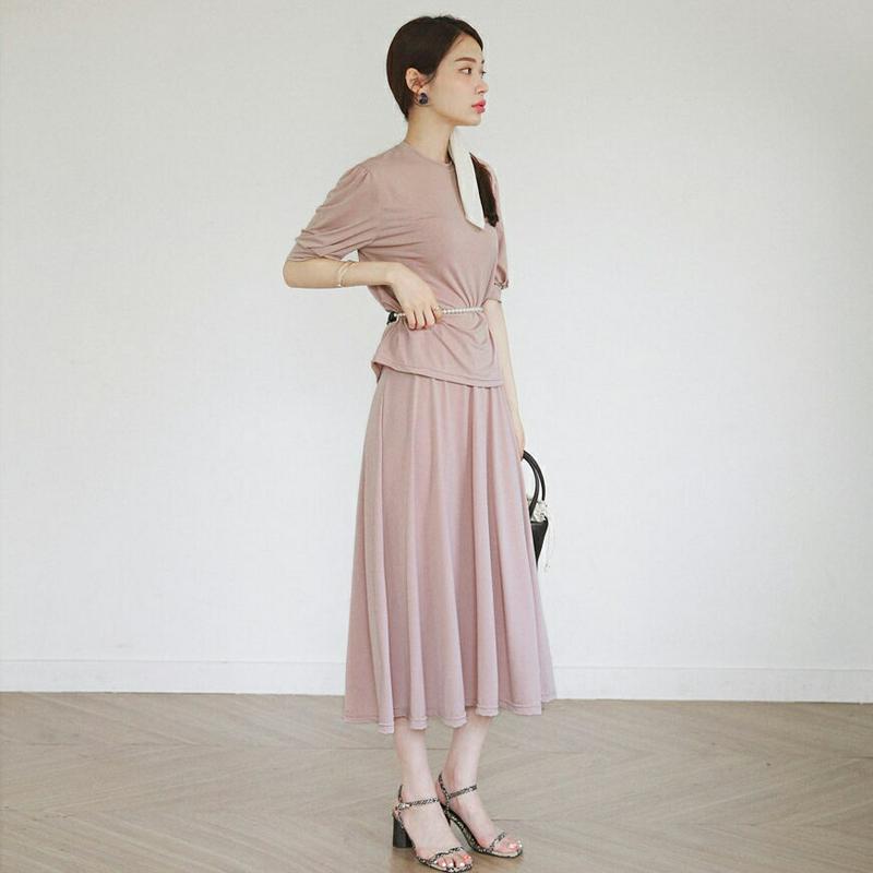 【新作10%OFF】Tシャツ&フレアスカートSET・全3色・b62623 レディース【ops】【セットアップ setup トップ