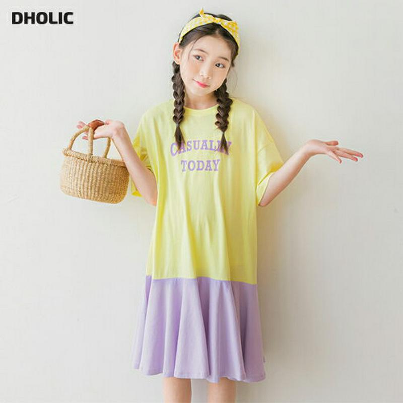 【新作10%OFF】英字バイカラーワンピース・p002585 キッズ【3~8才】【ops】【ワンピース ミディ丈 ミディワンピー