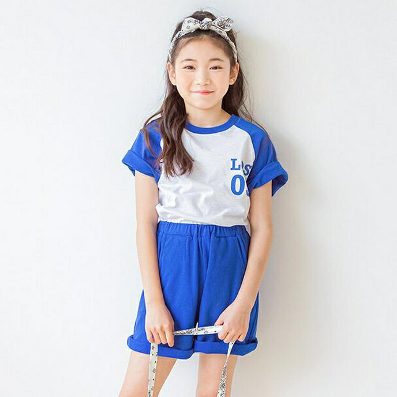 【新作10%OFF】配色ラグランTシャツ&パンツSET・p002553 キッズ【3~8才】【set】【セット トップス Tシャツ
