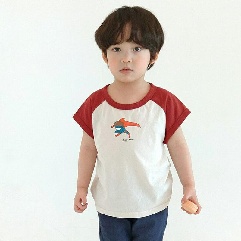 HeroカラーブロックTシャツ・u02959 キッズ【3~8才】【tops】【トップス Tシャツ 半袖 ショートスリーブ ロゴ カジュアル 女の子 男の子 春 夏 子供 こども 子供服 こども服】【KIDS】