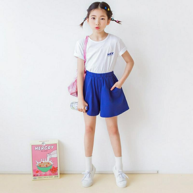 【新作10%OFF】HEY配色Tシャツ&パンツSET・p002554 キッズ【3~8才】【set】【セット トップス Tシャツ 