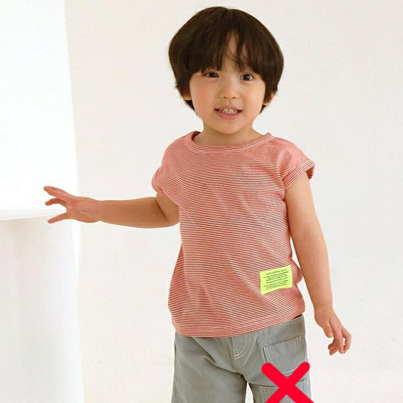 【新作10%OFF】ラベルポイントボーダーTシャツ・u02934 キッズ【3~8才】【tops】【トップス Tシャツ ショートス
