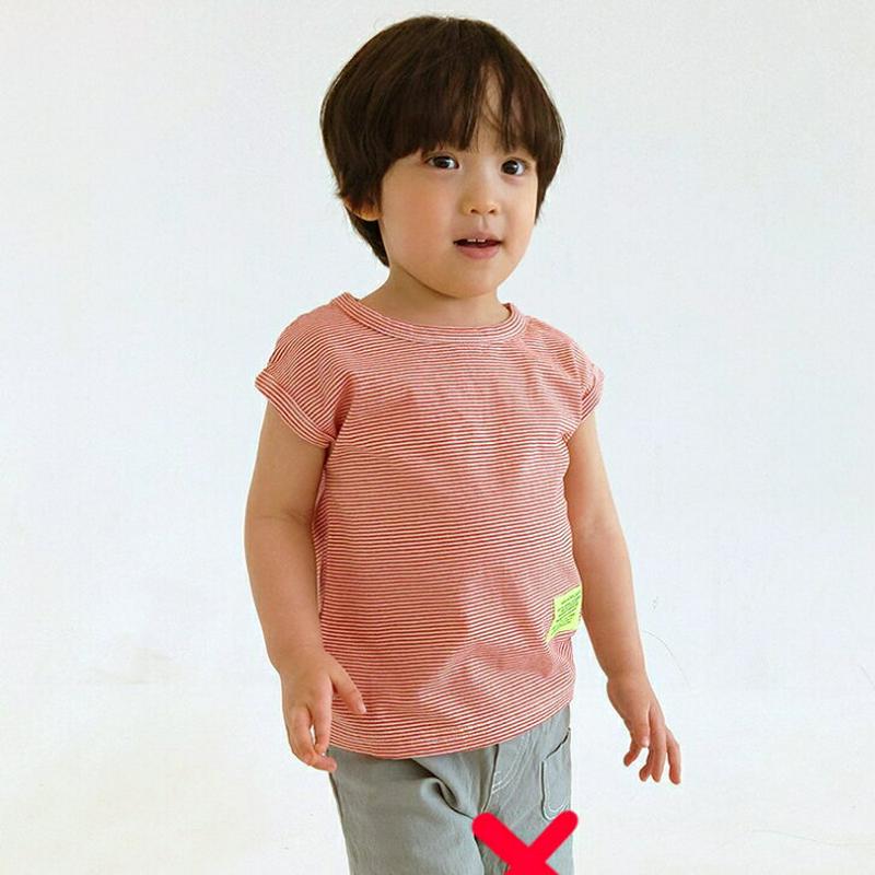 【新作10%OFF】ラベルポイントボーダーTシャツ・u02934 キッズ【3~8才】【tops】【トップス Tシャツ ショートス