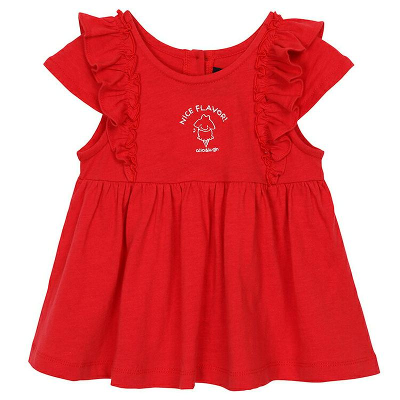 【新作10%OFF】フリルラインTシャツ&ボーダーパンツSET・p003076 キッズ【3~8才】【set】【セット トップス 
