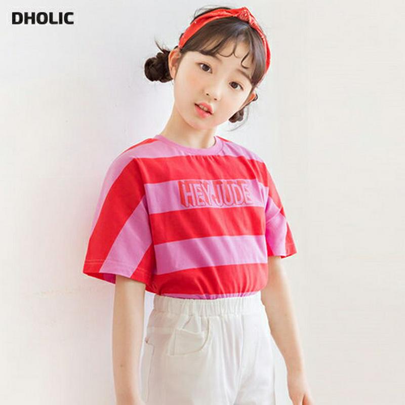 【新作10%OFF】ワイドボーダーレタリングTシャツ・p002546 キッズ【3~8才】【tops】【トップス Tシャツ 半袖 