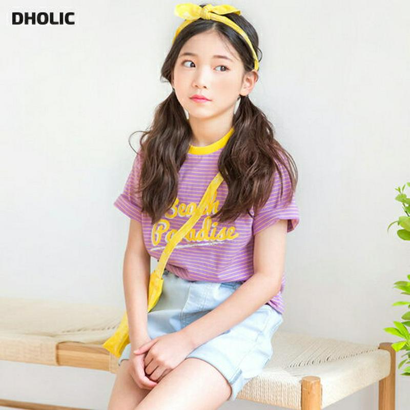 【新作10%OFF】配色paradiseボーダーTシャツ・p002547 キッズ【3~8才】【tops】【トップス Tシャツ 半