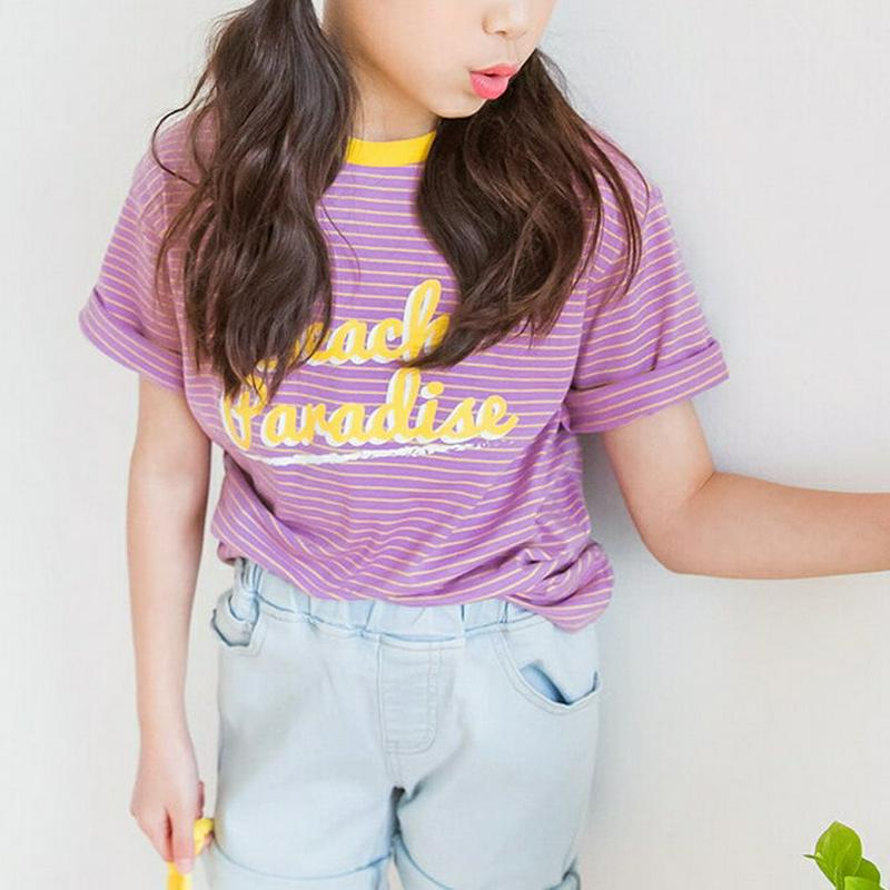 【新作10%OFF】配色paradiseボーダーTシャツ・p002547 キッズ【3~8才】【tops】【トップス Tシャツ 半