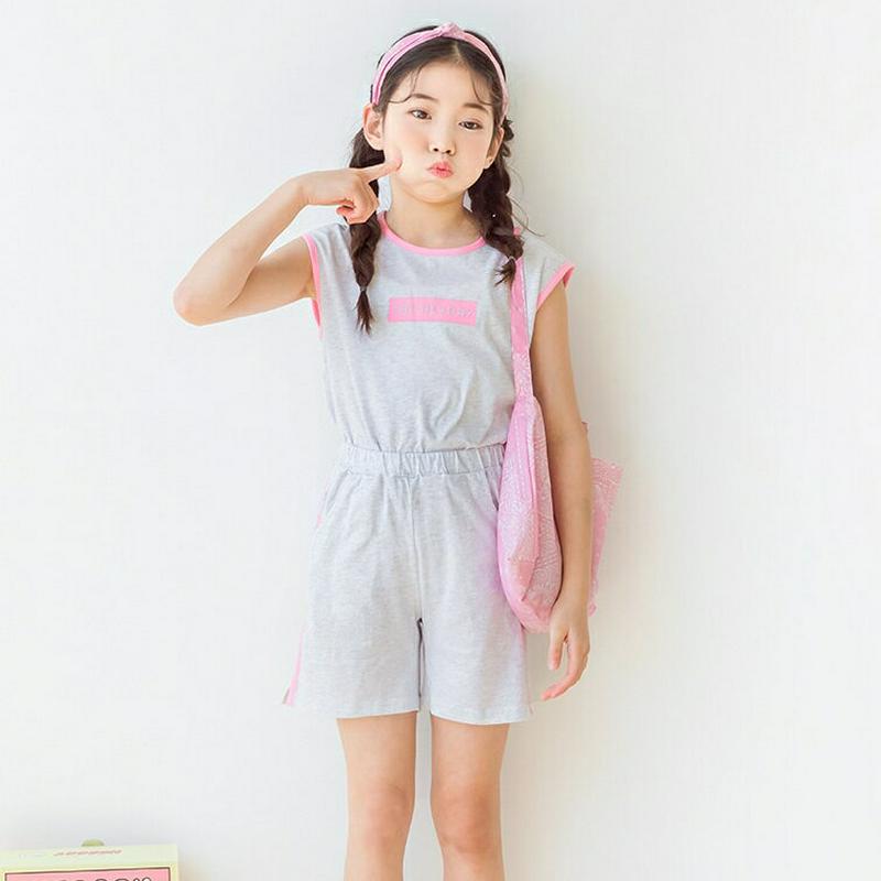 【新作10%OFF】ボックスロゴスリーブレス&パンツSET・p002575 キッズ【3~8才】【set】【セットアップ タンクト