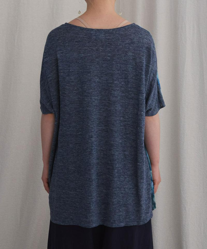 リゾートプリント 布帛コンビTシャツ（caph troupe）