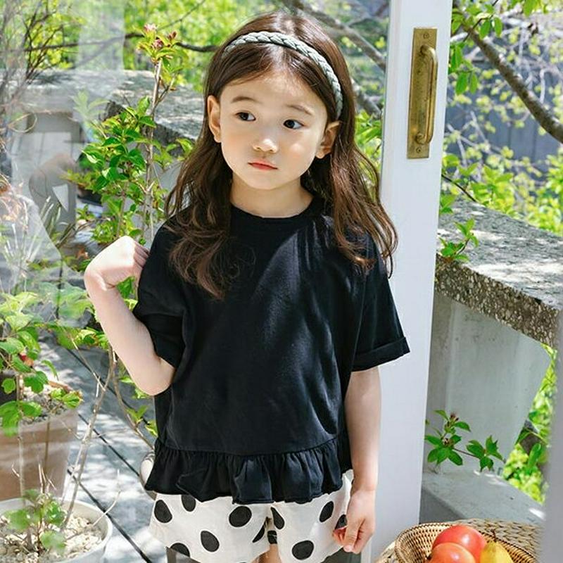【キッズ全商品10%OFF】フリルヘムTシャツ・u03375 キッズ【3~8才】【tops】【トップス Tシャツ 半袖 フリル 