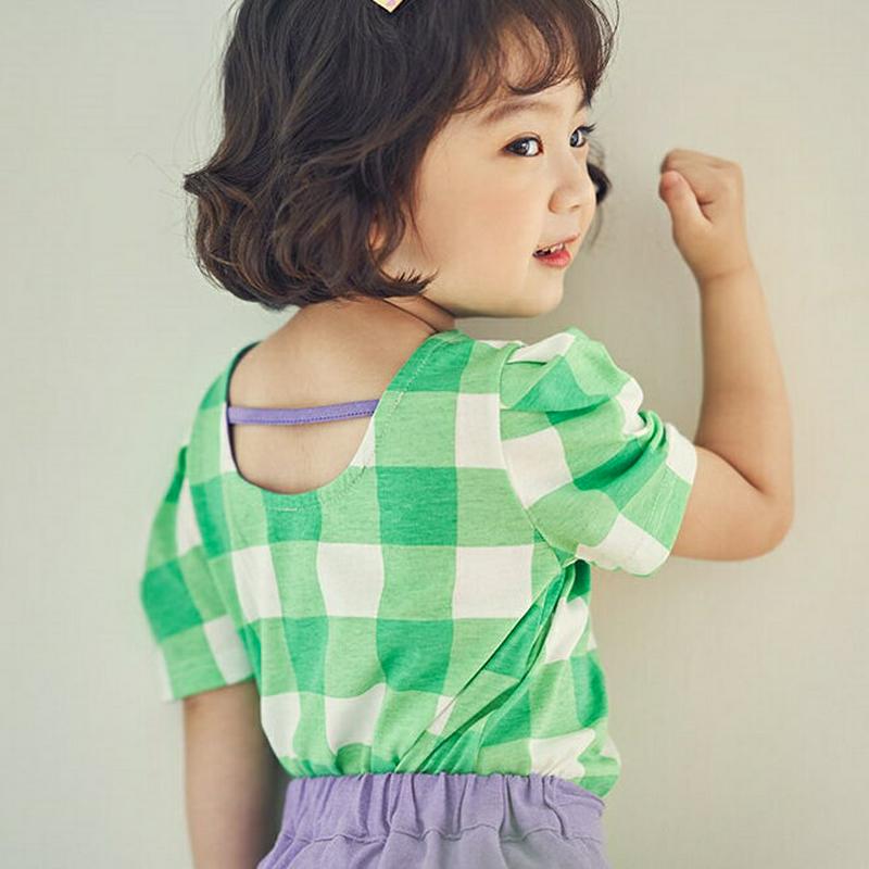 【キッズ全商品10%OFF】フラワープリントチェックTシャツ・u03390 キッズ【3~8才】【tops】【トップス Tシャツ 