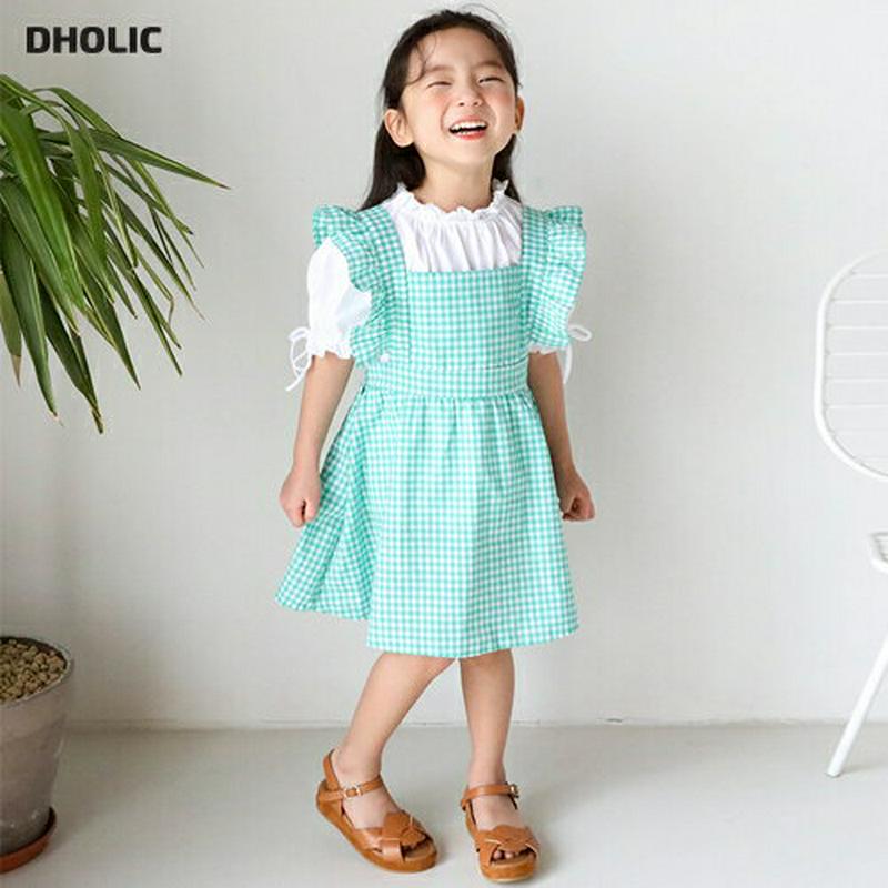 【キッズ全商品10%OFF】2TYPEフリルスリーブワンピース・u03146 キッズ【3~8才】【ops】【ワンピース ミディ丈