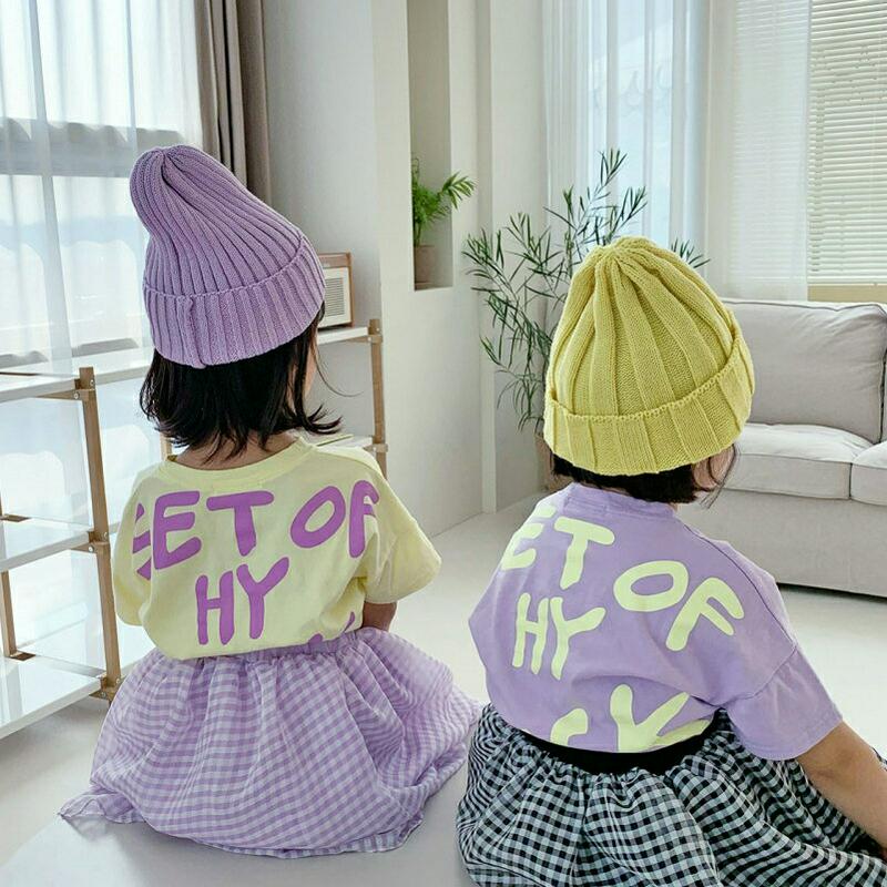 【キッズ全商品10%OFF】ビッグレタリングTシャツ・u03299 キッズ【3~8才】【tops】【トップス Tシャツ 半袖　ハ