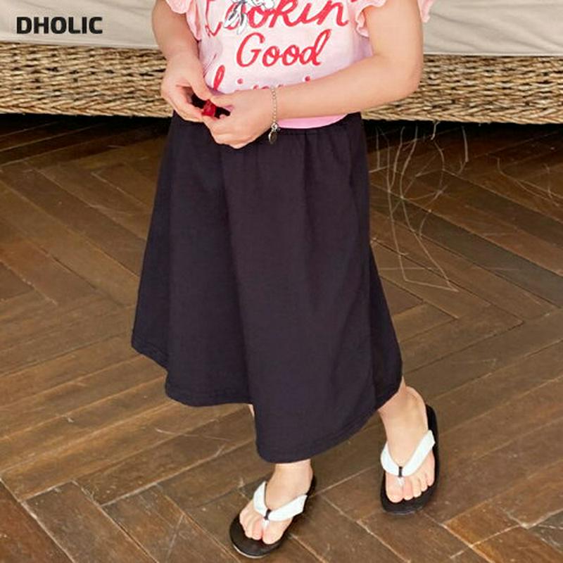 【キッズ全商品10%OFF】ウエスト配色ロングスカート・u03292 キッズ【3~8才】【sk】【スカート ロング ロングスカー