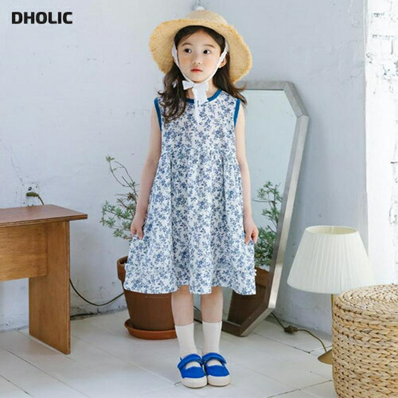 【キッズ全商品10%OFF】花柄スリーブレスフレアワンピース・u03361 キッズ【3~8才】【ops】【ワンピース ミディ丈 