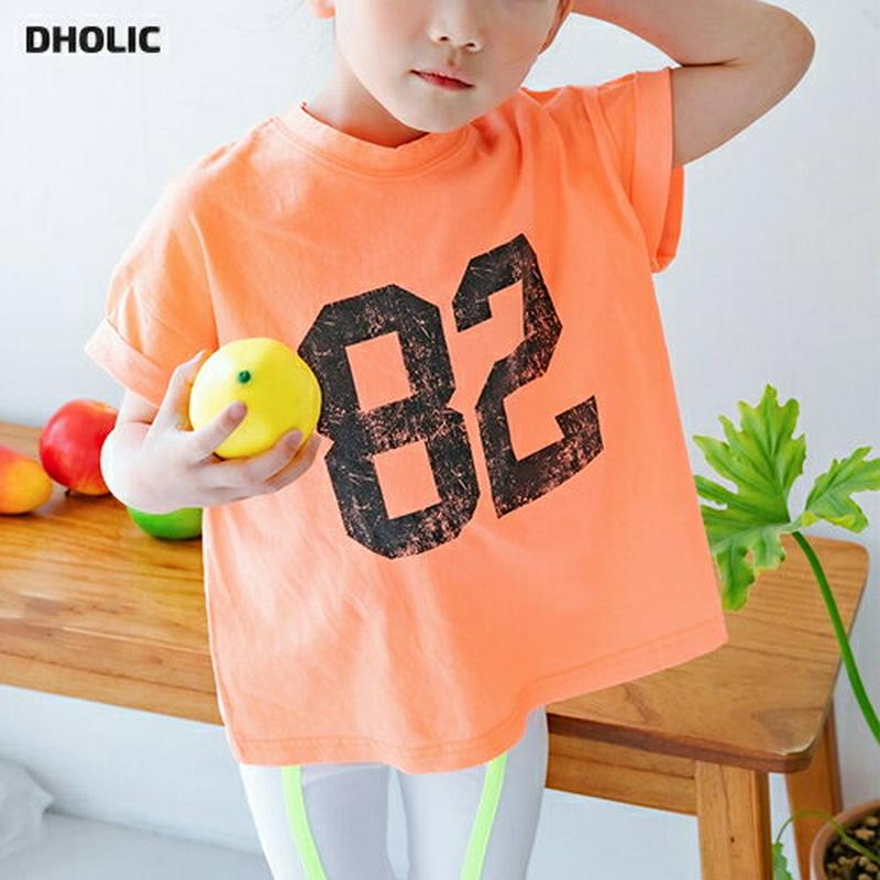 【キッズ全商品10%OFF】ナンバーロゴネオンTシャツ・u03366 キッズ【3~8才】【tops】【トップス Tシャツ 半袖 