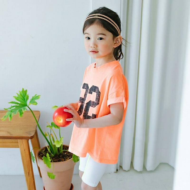【キッズ全商品10%OFF】ナンバーロゴネオンTシャツ・u03366 キッズ【3~8才】【tops】【トップス Tシャツ 半袖 