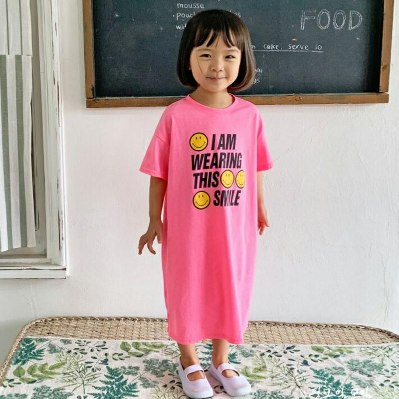 【キッズ全商品10%OFF】スマイルレタリングワンピース・u03293 キッズ【3~8才】【ops】【ワンピース ロング ロング