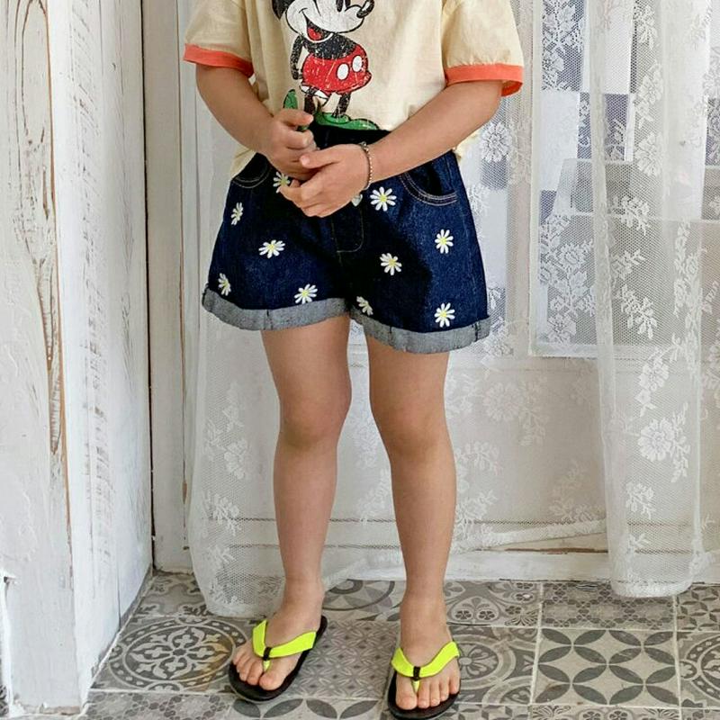 【キッズ全商品10%OFF】花柄デニムショートパンツ・u03399 キッズ【3~8才】【pt】【パンツ ショートパンツ 短パン 