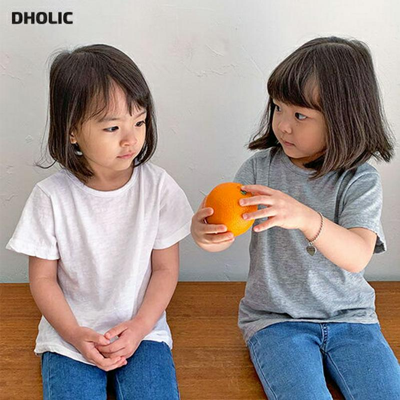 【キッズ全商品10%OFF】ラウンドネックスラブTシャツ・u03300 キッズ【3~8才】【tops】【トップス Tシャツ 単色