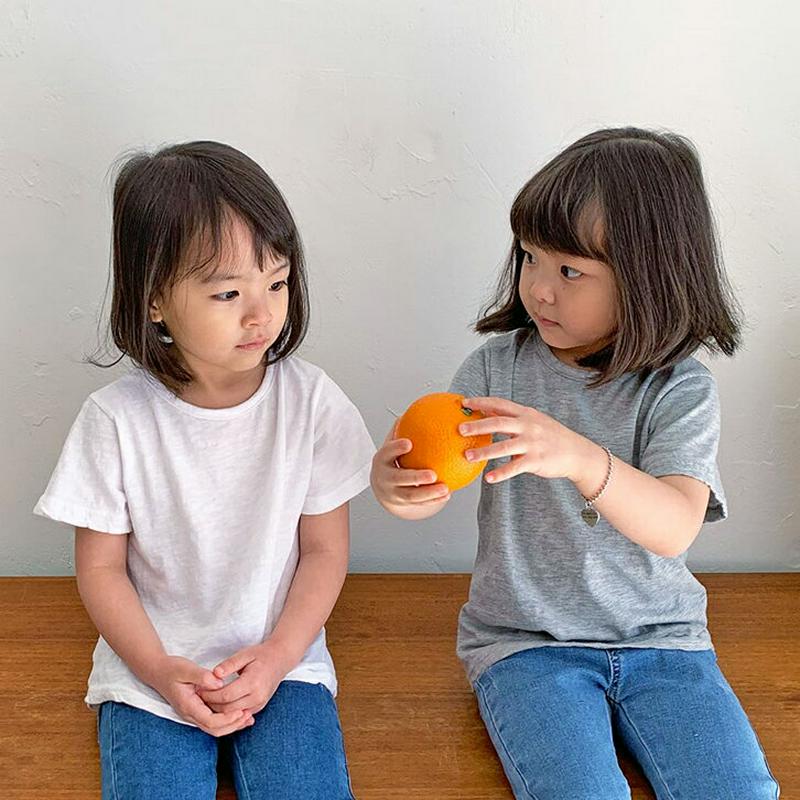 【キッズ全商品10%OFF】ラウンドネックスラブTシャツ・u03300 キッズ【3~8才】【tops】【トップス Tシャツ 単色