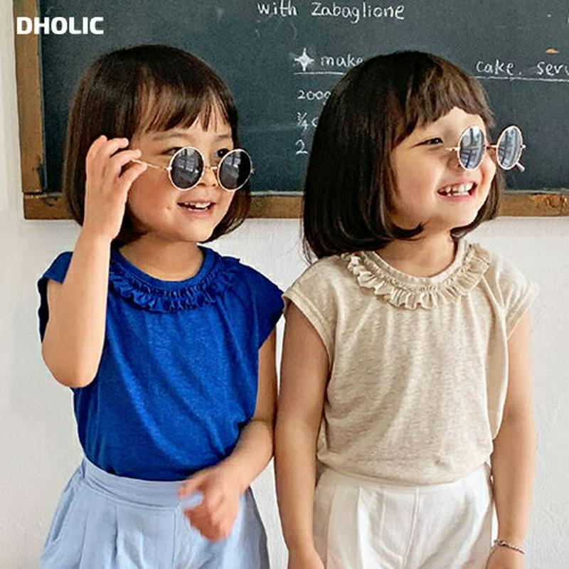 【キッズ全商品10%OFF】フリルラウンドネックスリーブレス・u03284 キッズ【3~8才】【tops】【トップス スリーブレ
