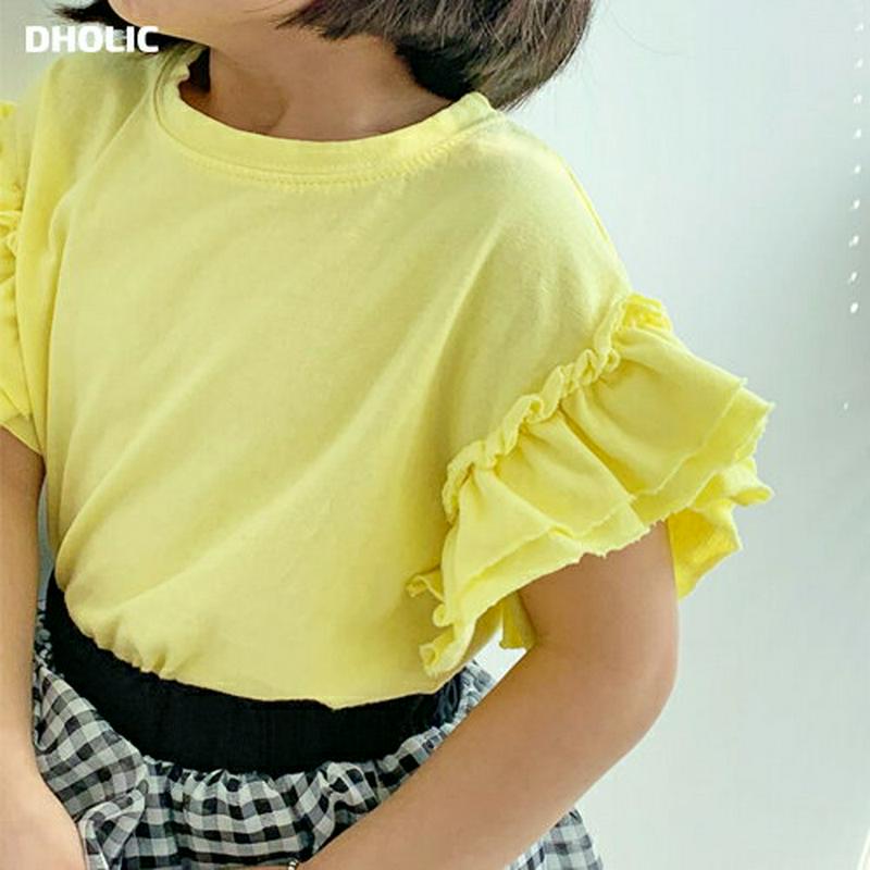 【キッズ全商品10%OFF】フリルショルダーTシャツ・u03297 キッズ【3~8才】【tops】【トップス Tシャツ 半袖 ハ