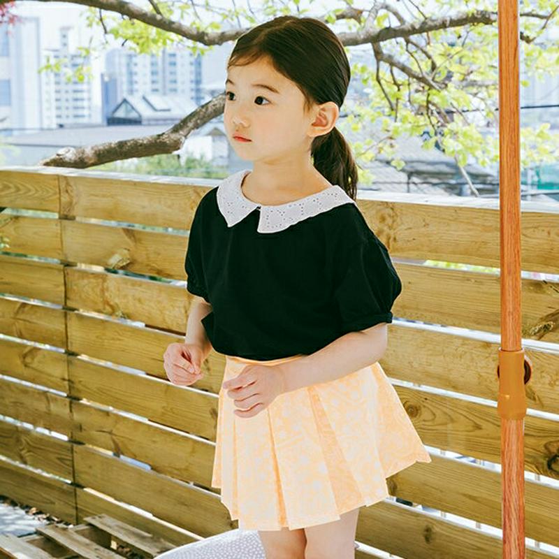 【キッズ全商品10%OFF】2TYPE配色カラーTシャツ・u03393 キッズ【3~8才】【tops】【トップス Tシャツ 半袖