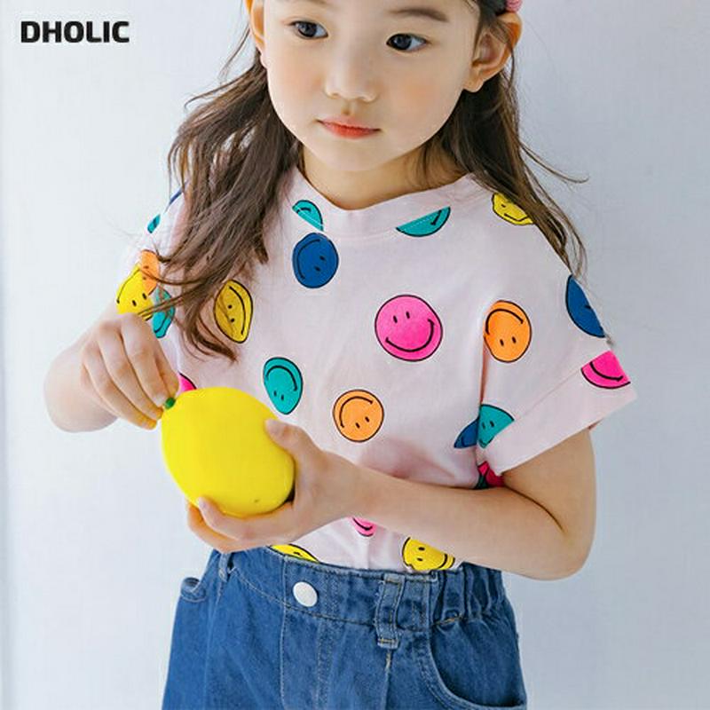 【キッズ全商品10%OFF】カラフルスマイル半袖Tシャツ・u03372 キッズ【3~8才】【tops】【トップス Tシャツ 半袖