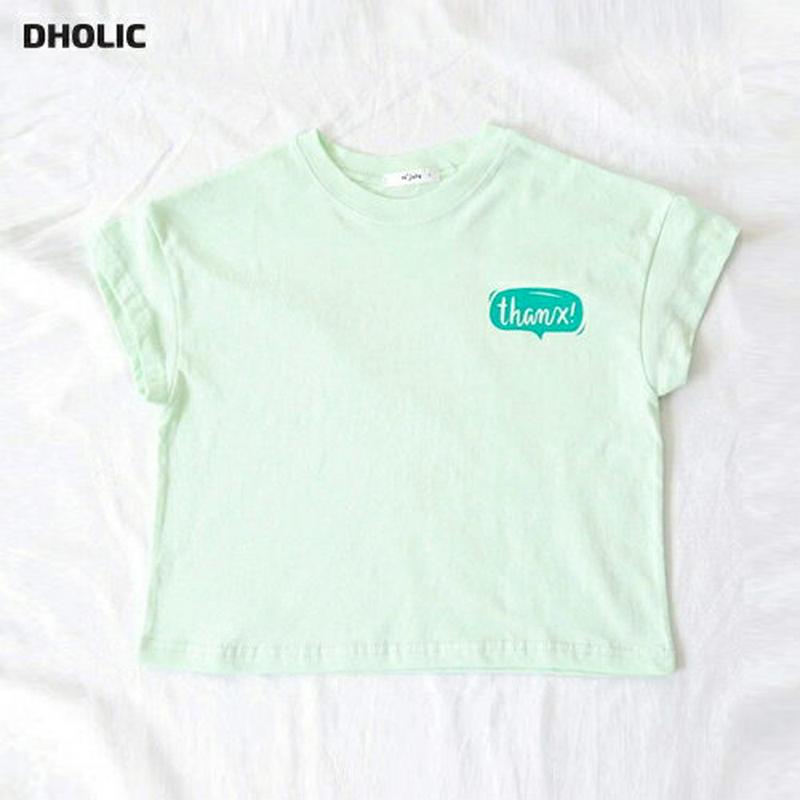 【キッズ全商品10%OFF】thanx!レタリングTシャツ u03222・キッズ 【3~8才】【tops】【韓国 ファッション 