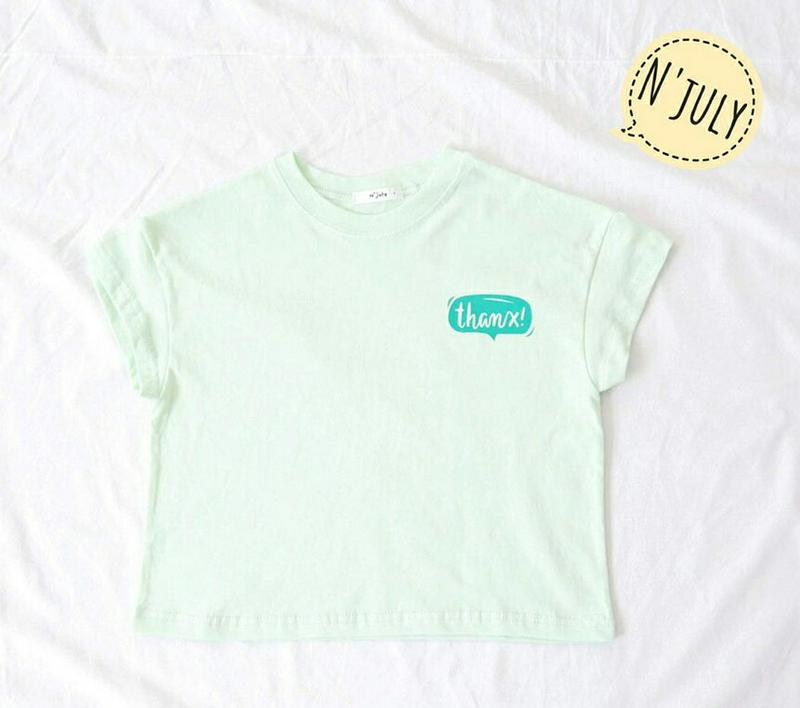【キッズ全商品10%OFF】thanx!レタリングTシャツ u03222・キッズ 【3~8才】【tops】【韓国 ファッション 