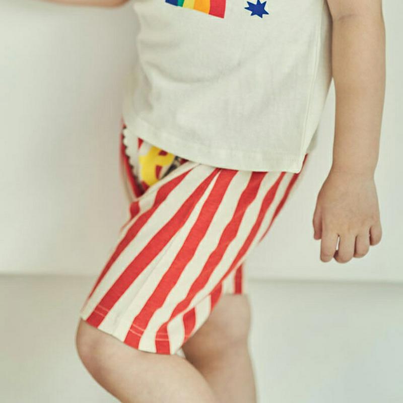 【キッズ全商品10%OFF】レタリングストライプショートパンツ u03384・キッズ 【3~8才】【pt】【韓国 ファッション 