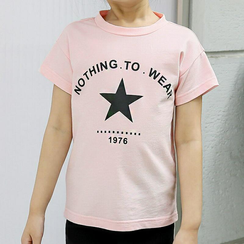 【キッズ全商品10%OFF】NOTHINGスターロゴTシャツ p003458・キッズ 【3~8才】【tops】【韓国 ファッショ