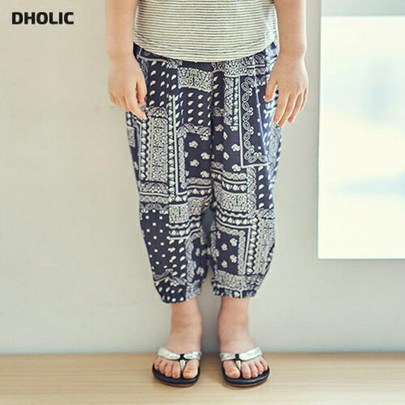 【キッズ全商品10%OFF】ペイズリー柄クロップドパンツ u03383・キッズ 【3~8才】【pt】【韓国 ファッション ボトム