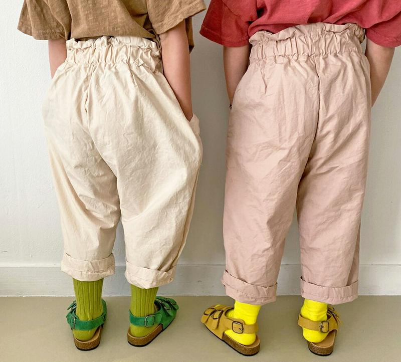 【キッズ全商品10%OFF】ウエストギャザーパンツ u03213・キッズ 【3~8才】【pt】【韓国 ファッション ボトムス パ